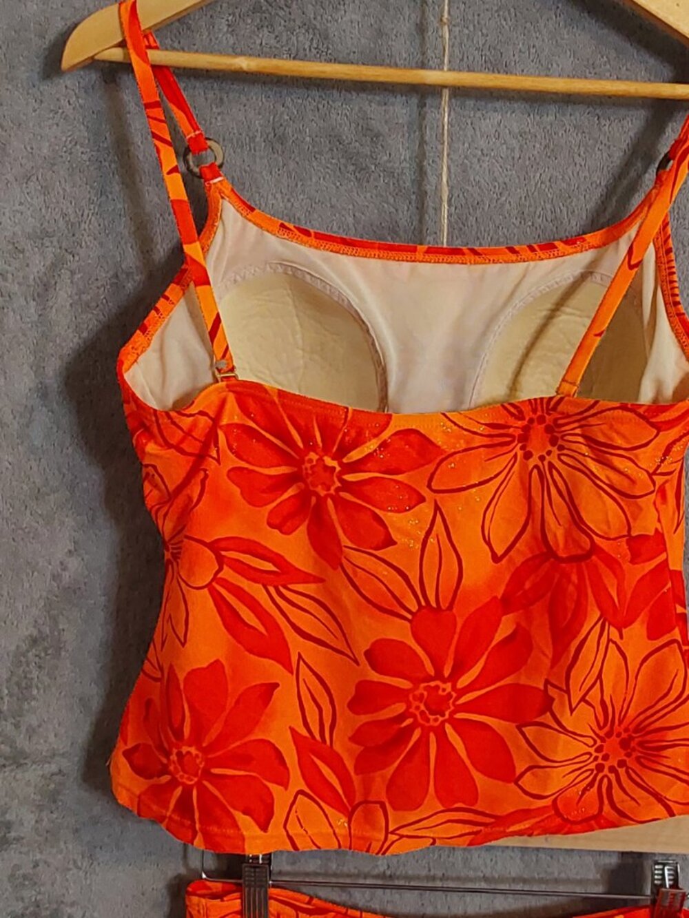 Ocean Dream Women's Tankini Swim Set Size 14 Orange Floral Skort 2 Piece Swimsui - Picture 13 of 13